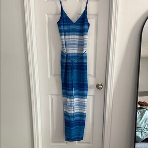 Forever 21 Blue Striped Maxi Dress
